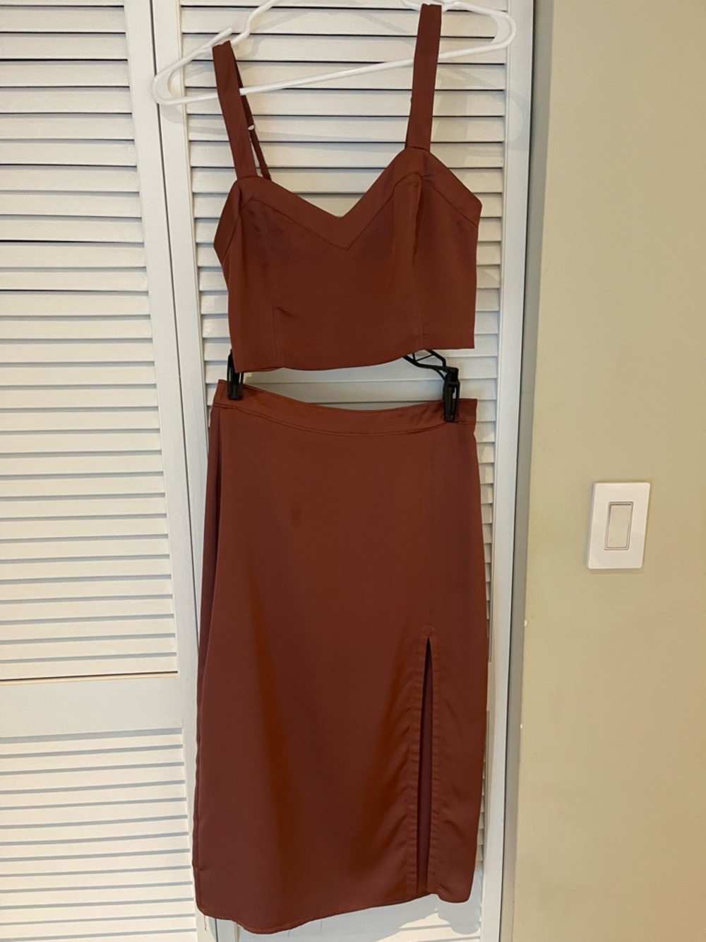 Abercrombie & Fitch Rust Crop Top and Skirt